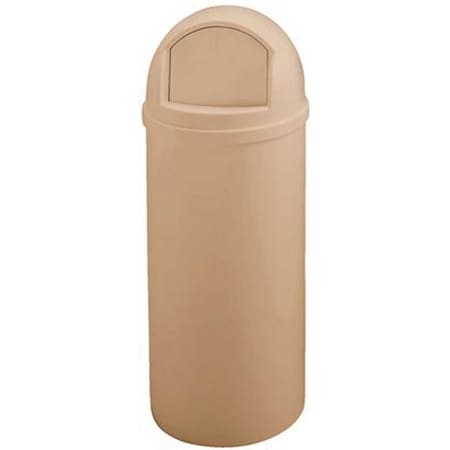 Marshal Classic 15 Gal. Beige Round Top Trash Can